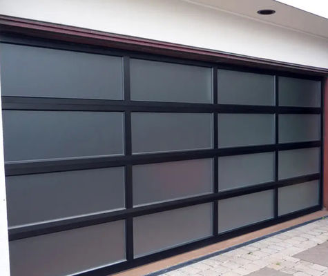 อัตโนมัติไฟฟ้าม้วนภายนอกสหรัฐอะลูมิเนียม Full View 3 ชั้นสหรัฐอะลูมิเนียม Glass ประตูโรงรถ