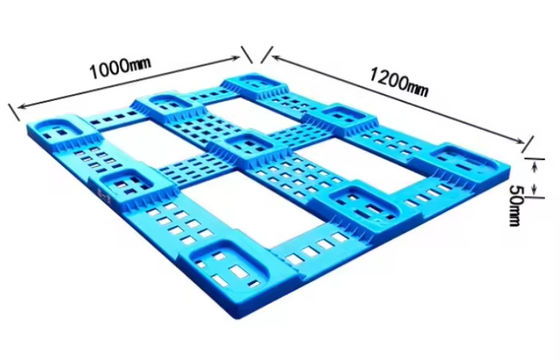 สามารถใช้งานได้หลายครั้ง งานหนัก อุตสาหกรรมขนาดใหญ่ 4 ทาง HDPE Pallet กับ Hot Stamping และ Silk Printing โลโก้หน้าสอง