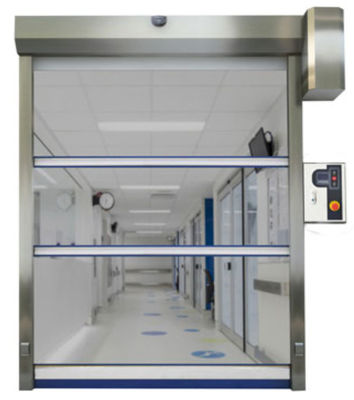 การบํารุงรักษาที่ต่ํา ความทนทานต่ออากาศ ความเร็วสูง PVC Roll Up Rapid Shutter Door 304 สแตนเลส