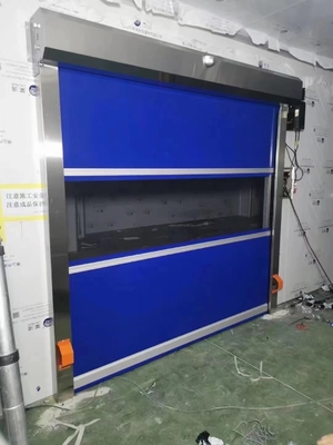 ความเร็วสูง PVC โรลขึ้น ไวชัตเตอร์ประตู 304 วัสดุเหล็กไร้ขัดลมสําหรับการลดเสียงและความปลอดภัยของรัฐของศิลปะ
