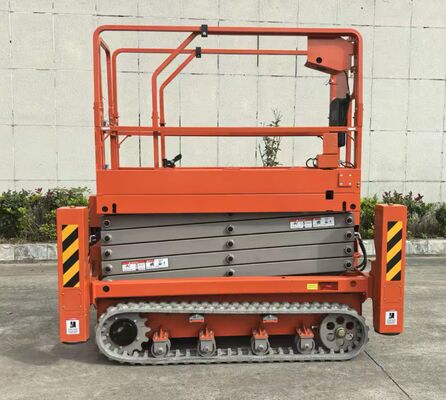 คนทำงานทางอากาศยกแท่นยกไฟฟ้าที่ใช้แบตเตอรี่ 1.5 KW มอเตอร์ปรับให้เหมาะสมสำหรับการก่อสร้างและบำรุงรักษา