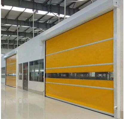 โครงสร้างเหล็กหน้าที่ PVC ความเร็วสูงม้วนขึ้นประตูชัตเตอร์อย่างรวดเร็ว ความปลอดภัยของวัสดุสแตนเลส 304 ใช่ โซลูชันประตูอย่างรวดเร็ว