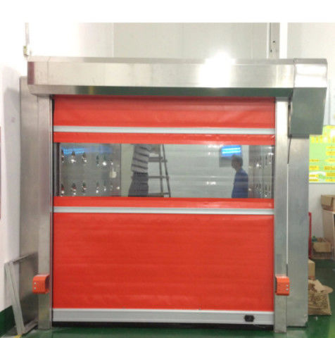 ความเร็วสูง PVC Roll Up รวดเร็ว รางประตู 304 สแตนเลส โมเดิร์น กันหนาว การทํางานเร็ว