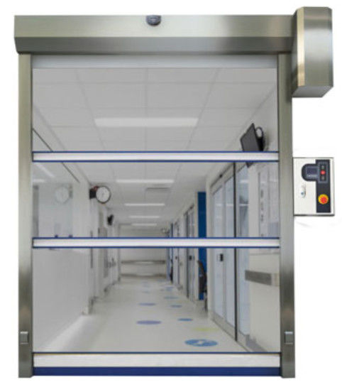 การบํารุงรักษาที่ต่ํา ความทนทานต่ออากาศ ความเร็วสูง PVC Roll Up Rapid Shutter Door 304 สแตนเลส