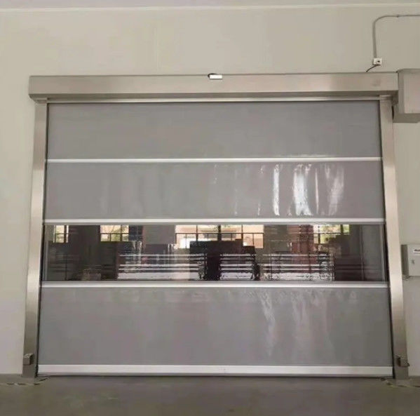 การเก็บรักษาที่เย็น ซีปเจอร์ดี ปรับปรุงความเร็วสูง PVC Roll Up รวดเร็ว Shutter ประตู 304 สแตนเลส การทํางานอัตโนมัติ