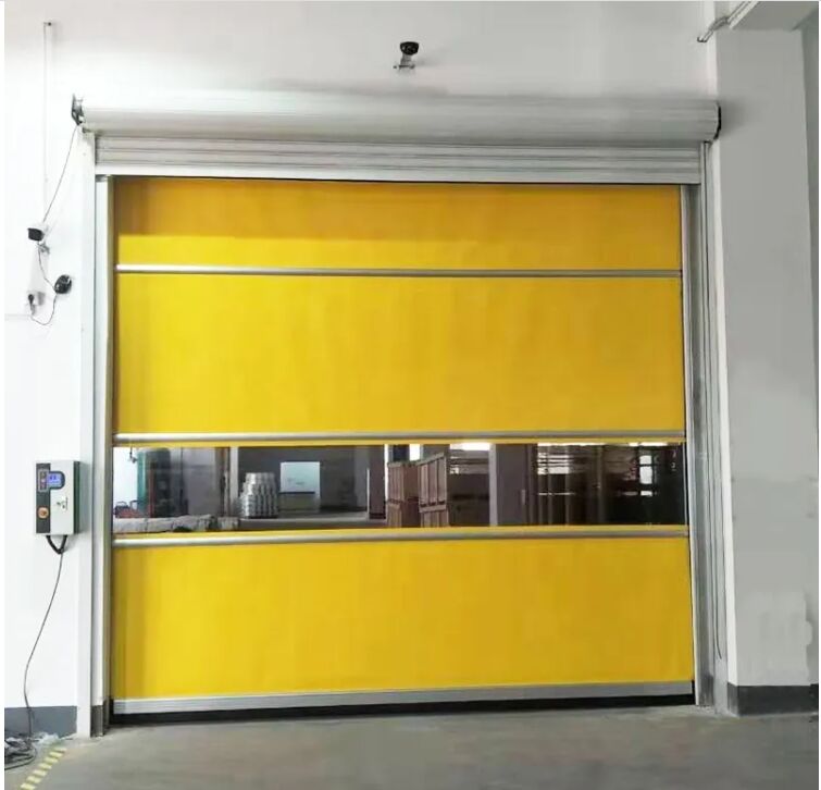 โครงสร้างเหล็กหน้าที่ PVC ความเร็วสูงม้วนขึ้นประตูชัตเตอร์อย่างรวดเร็ว ความปลอดภัยของวัสดุสแตนเลส 304 ใช่ โซลูชันประตูอย่างรวดเร็ว